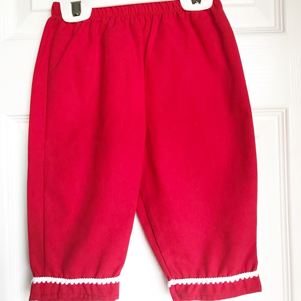 NWOT Red Jumper Pants with White Trim